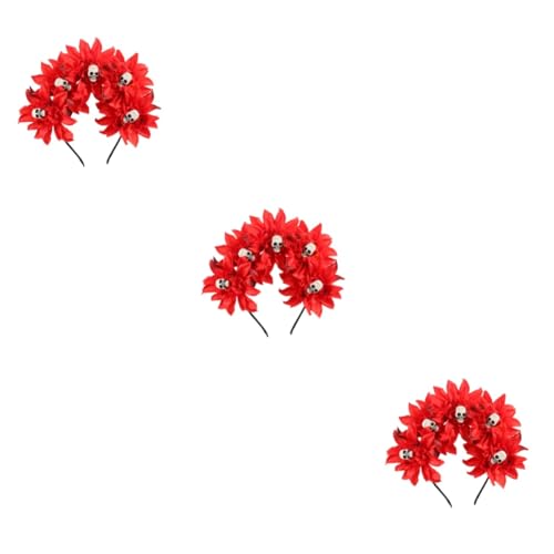Healeved 3 Stck. Stirnband Halloween Schädel Schädel Kopfbedeckung Haarzubehör Halloween-Geist-Stirnband Skelettstirnbänder Frauen Healeved 3 Stck. Stirnband Halloween Schädel Schädel Kopfbedeckung Haarzubehör Halloween-Geist-Stirnband Skelettstirnbänder Frauen von Healeved