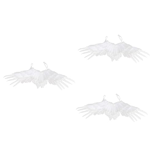 Healeved 3 Stck. Weiße Engelsflügel Federn Leichte Flügel S für Erwachsene und Romantische für Halloween Hochzeit Geburtstag und Kostümparty von Healeved