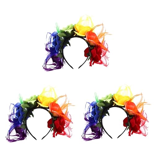 Healeved 3 Stück Buntes Rosen Haarband Halloween Kopfschmuck Cosplay Stirnband für Party Karneval Kostüm Healeved 3 Stück Buntes Rosen Haarband Halloween Kopfschmuck Cosplay Stirnband für Party Karneval Kostüm von Healeved