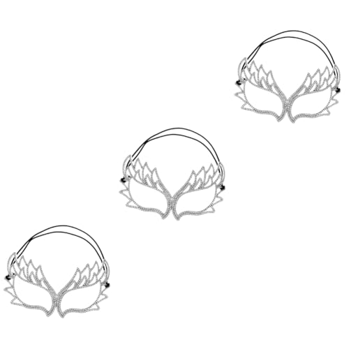 Healeved 3 Stück Damen Maske mit Strasssteinen für Halloween und Karneval Halbmaske für Maskerade Events Tragbar und Vielseitig für Verschiedene Anlässe Komfortables Tragen und Glamouröser von Healeved