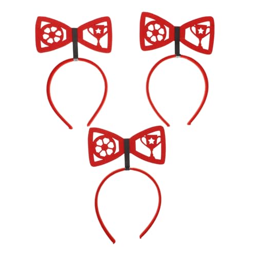 Healeved 3 Stück Frauen Kopfschmuck Bopper-stirnbänder Fußball-stirnband Für Damen Fußball-stirnband. Fußball-haarband Süße Stirnbänder Lustiges Stirnband Plastik Rot von Healeved