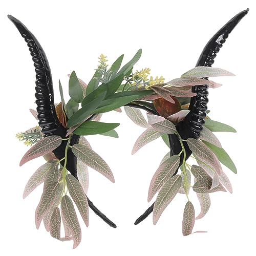 Healeved 3 Stück Gothic Antilopenhorn Stirnband Halloween Kopfschmuck Damen Kostüm Haarreif Flexibel Komfortabel für Cosplay Karneval Party von Healeved