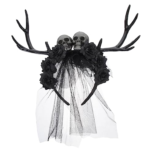 Healeved 3 Stück Gothic Hirschgeweih Stirnband mit Rosen und Schwarzes Antler Headband für Halloween Cosplay Party Vielseitiges Damen Haaraccessoire von Healeved