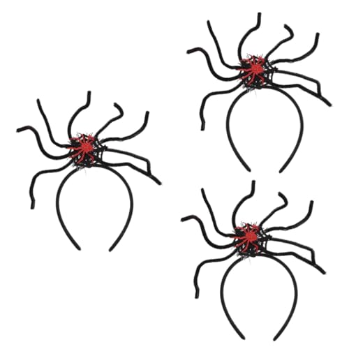 Healeved 3 Stück Halloween Haarreif Spinne Deko für Kostüme Gruseliges Accessoire für Halloween und Themenpartys Langlebiges Filz und Plastikmaterial für Unvergessliche von Healeved