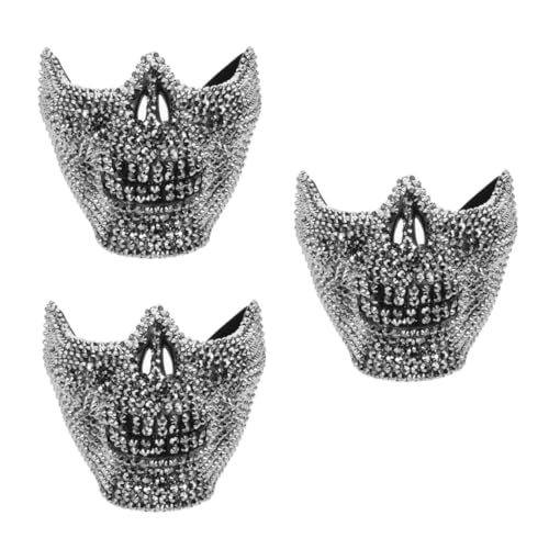 Healeved 3 Stück Halloween Schädelmaske Gruselige Party Maske für Cosplay und Veranstaltungen Leichtes Design Vielseitig Einsetzbar für Halloween Festivals und Healeved 3 Stück Halloween Schädelmaske Gruselige Party Maske für Cosplay und Veranstaltungen Leichtes Design Vielseitig Einsetzbar für Halloween Festivals und von Healeved