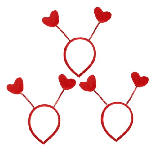 Healeved 3 Stück Herz Stirnband Stirnbänder Für Und Mädchen Haarbänder Haarmanschetten Für Zöpfe Herz Haarreifen Herz Kopfbedeckung Herz Clips Für Haare Valentinstag von Healeved