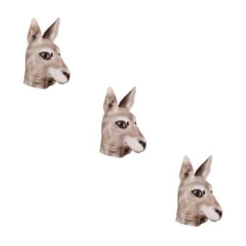 Healeved 3 Stück Lustige Kangaroo Vollgesichtsmaske Halloween Maske Kopfverkleidung Umweltfreundlich Unisex Für Karneval Cosplay Party von Healeved