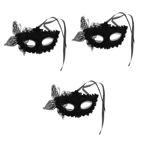 Healeved 3 Stück Masquerade Halbmaske Schwarz mit Seiten Schmetterlingsdesign Venezianische Maske für Karneval Halloween und Kostümpartys Sicherer Sitz für Kopfgrößen Healeved 3 Stück Masquerade Halbmaske Schwarz mit Seiten Schmetterlingsdesign Venezianische Maske für Karneval Halloween und Kostümpartys Sicherer Sitz für Kopfgrößen von Healeved