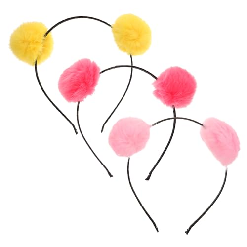Healeved 3 Stück Teiliges Fuzzy Ball Katzenohr Haarreifen für Haarschmuck Gelb und Wassermelonrot für Partys Cosplay und Festlichkeiten Healeved 3 Stück Teiliges Fuzzy Ball Katzenohr Haarreifen für Haarschmuck Gelb und Wassermelonrot für Partys Cosplay und Festlichkeiten von Healeved