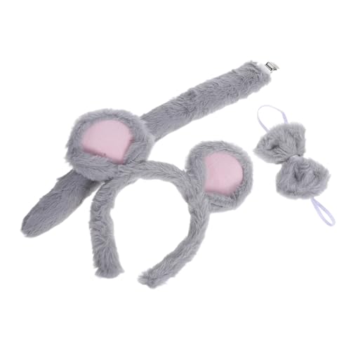 Healeved 3 Stück Teiliges Set Plüsch Mausohren Stirnband mit Fliege und Kostüm Zubehör für Halloween Weihnachten Karneval und Party Dress Up Healeved 3 Stück Teiliges Set Plüsch Mausohren Stirnband mit Fliege und Kostüm Zubehör für Halloween Weihnachten Karneval und Party Dress Up von Healeved