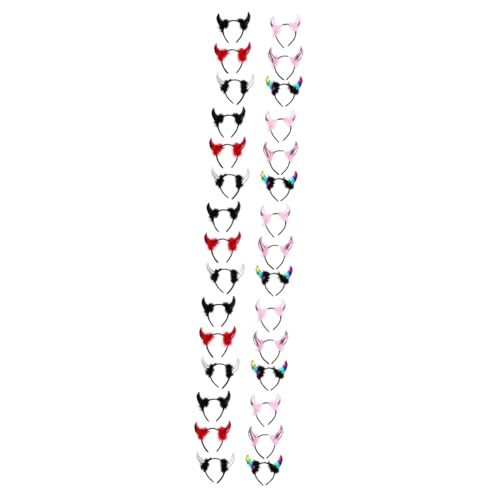 Healeved 30 Stck. Halloween Hörner Stirnbänder Dekorative Ox Horn Haaraccessoires für Damen für Partys und Kostüme Langlebig und von Healeved