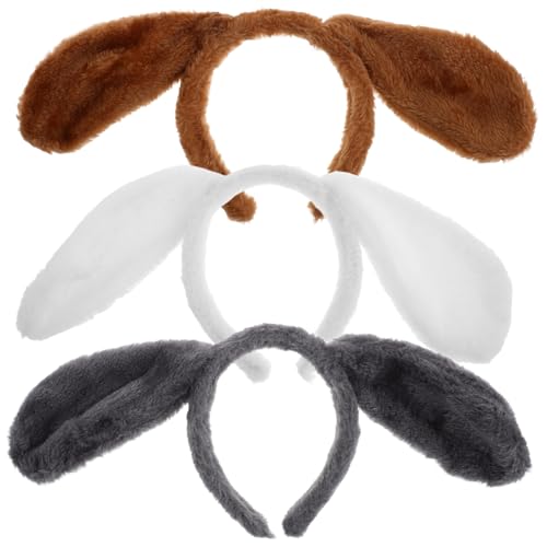 Healeved 3pcs Kinderhundohren Stirnband Weiche Plüschhaarbänder Für Bühnenperformancepartys Süßes Tierkostümzubehör von Healeved