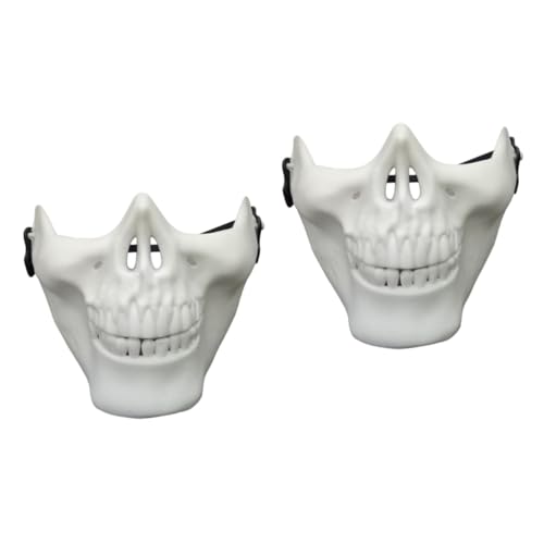 Healeved 4 Halloween Skelett Maske Vollgesicht Gesichts Schutz Maske Gruselig Weiß für Cosplay Maskerade Party von Healeved