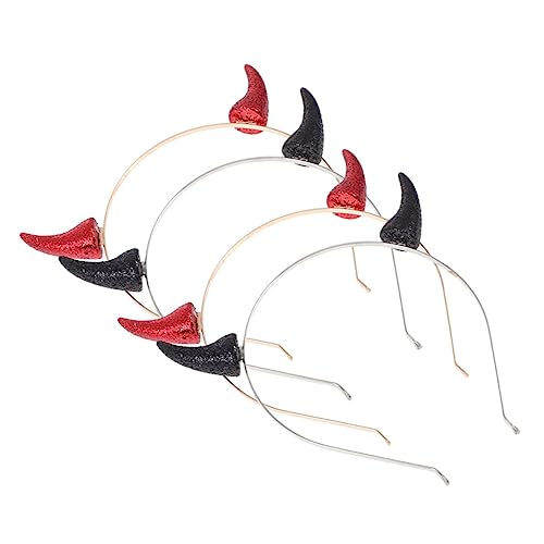 Healeved 4 STÜCKE Halloween Haarbänder mit Teufelshörnern Einzigartige Partyaccessoires für Geburtstagsfeiern und Halloween Langlebig und Auffällig Healeved 4 STÜCKE Halloween Haarbänder mit Teufelshörnern Einzigartige Partyaccessoires für Geburtstagsfeiern und Halloween Langlebig und Auffällig von Healeved