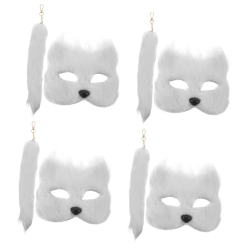 Healeved 4 Sätze Fuchsmaske mit Flauschschwanz Set Tiermaske für Halloween Cosplay und Karneval Teiliges Kostümzubehör für Kreative Auftritte und Partys Healeved 4 Sätze Fuchsmaske mit Flauschschwanz Set Tiermaske für Halloween Cosplay und Karneval Teiliges Kostümzubehör für Kreative Auftritte und Partys von Healeved