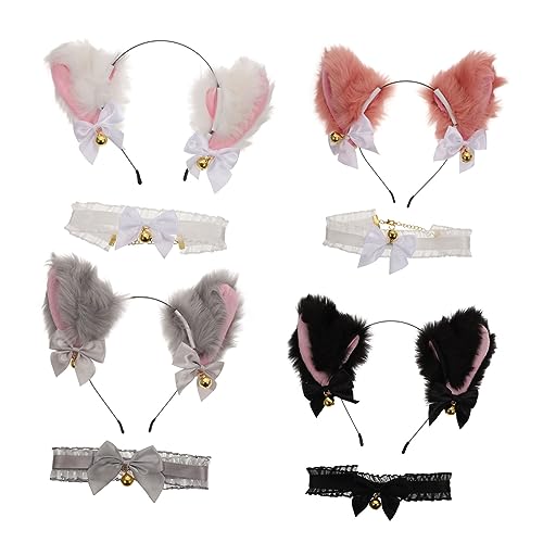 Healeved 4 Sätze Teiliges Katzenohren Stirnband und Halsband Set für Cosplay Lustiges und Stilvolles Zubehör für Kostümpartys Wiederverwendbar und Langlebig Healeved 4 Sätze Teiliges Katzenohren Stirnband und Halsband Set für Cosplay Lustiges und Stilvolles Zubehör für Kostümpartys Wiederverwendbar und Langlebig von Healeved
