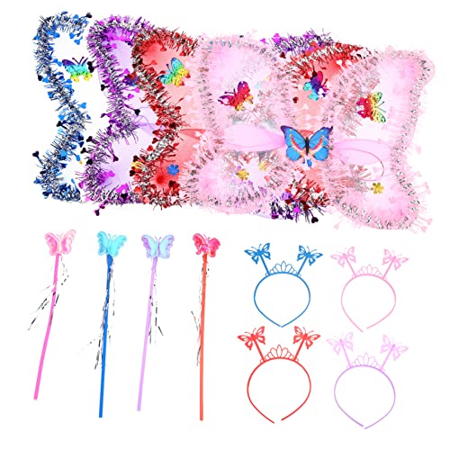 Healeved 4 Sätze Teiliges Schmetterlingsflügel Kostüm für Fee Kostüm mit Zauberstab Haarband Flügeln für Karneval Halloween Prinzessinnen Partys Healeved 4 Sätze Teiliges Schmetterlingsflügel Kostüm für Fee Kostüm mit Zauberstab Haarband Flügeln für Karneval Halloween Prinzessinnen Partys von Healeved