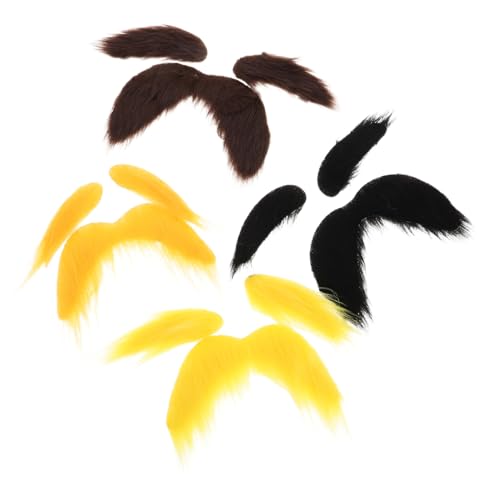 Healeved 4 Sets Party Gefälschter Bartanzug Gesichtsbehaarung Kostüm Schauspielrequisiten Gefälschter Schnurrbart Für Männer Feiertags Gefälschter Bart Für Halloween Schnurrbart von Healeved