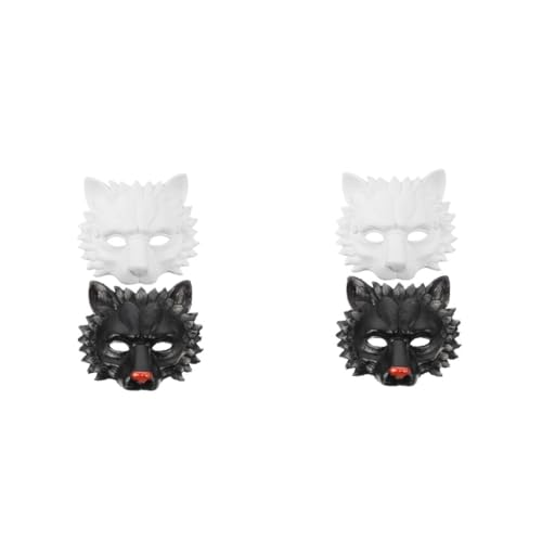 Healeved 4 Stck. Löwenmaske PU für Erwachsene Halloween Cosplay Maske für Maskerade und Partys mit Realistischem Design Weiß und Schwarz Healeved 4 Stck. Löwenmaske PU für Erwachsene Halloween Cosplay Maske für Maskerade und Partys mit Realistischem Design Weiß und Schwarz von Healeved