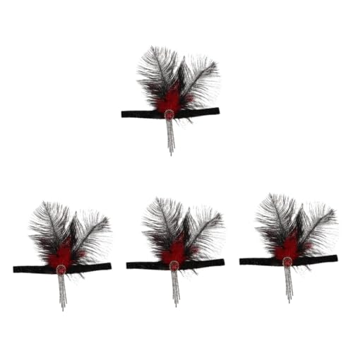 Healeved 4 Stück Damen Haarschmuck mit Federn Vintage Stirnband für Hochzeiten Kostümshows und Partys Haaraccessoire für Prom und Cosplay Healeved 4 Stück Damen Haarschmuck mit Federn Vintage Stirnband für Hochzeiten Kostümshows und Partys Haaraccessoire für Prom und Cosplay von Healeved