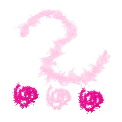 Healeved 4 Stück Federstreifendekoration rosa Boa Party für Boas DIY-Boa Kleidung Boa Boa-Flapper-Zubehör Federboa Boa-Dekorationen Boa-Zubehör Boa zum Basteln Nähboa von Healeved