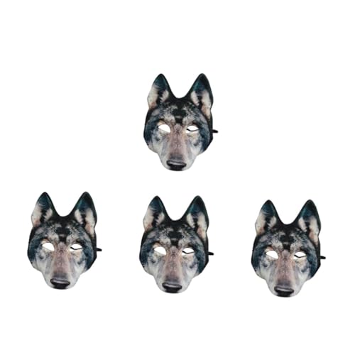 Healeved 4 Stück Gruselige Wolf Maske für Halloween Realistische Tiermaske Anpassbare Kostüm Maske für Cosplay und Partys Leicht für Tierkostüme und Halloween Feiern Healeved 4 Stück Gruselige Wolf Maske für Halloween Realistische Tiermaske Anpassbare Kostüm Maske für Cosplay und Partys Leicht für Tierkostüme und Halloween Feiern von Healeved