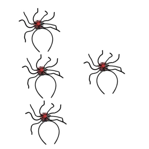 Healeved 4 Stück Halloween Haarband mit Spinne Gruselige Kopfbedeckung für Kostümpartys Geeignet für Halloween Themenfeiern und Mehr Leicht und Angenehm zu Tragen Langlebiges Material aus von Healeved