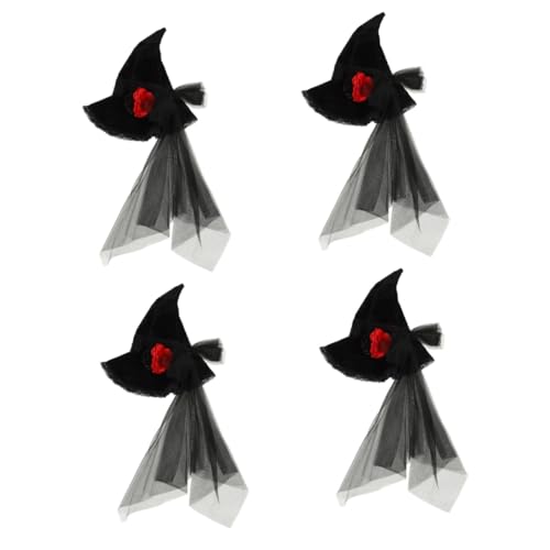 Healeved 4 Stück Halloween Hexenhut mit Netzschleier und Blumen Leichtes Cosplay Accessoire für Karneval und Halloween für Partys und Fotoshootings Healeved 4 Stück Halloween Hexenhut mit Netzschleier und Blumen Leichtes Cosplay Accessoire für Karneval und Halloween für Partys und Fotoshootings von Healeved