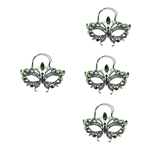 Healeved 4 Stück Halloween Maske für Cosplay und Partys Glitzernde Halbmaske für Maskenbälle Festivals und Karneval Geeignet für Frauen und Männer Grün Healeved 4 Stück Halloween Maske für Cosplay und Partys Glitzernde Halbmaske für Maskenbälle Festivals und Karneval Geeignet für Frauen und Männer Grün von Healeved