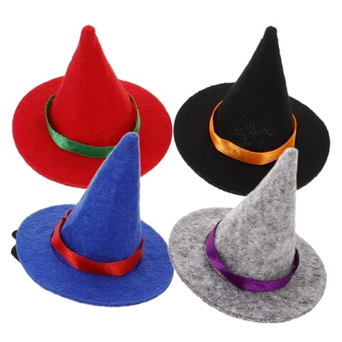 Healeved 4 Stück Kleiner Hexenhut Haarspangen für Halloween Stoffmaterial Langlebig Einfach zu Verwenden für Kostüme und Festivals Healeved 4 Stück Kleiner Hexenhut Haarspangen für Halloween Stoffmaterial Langlebig Einfach zu Verwenden für Kostüme und Festivals von Healeved