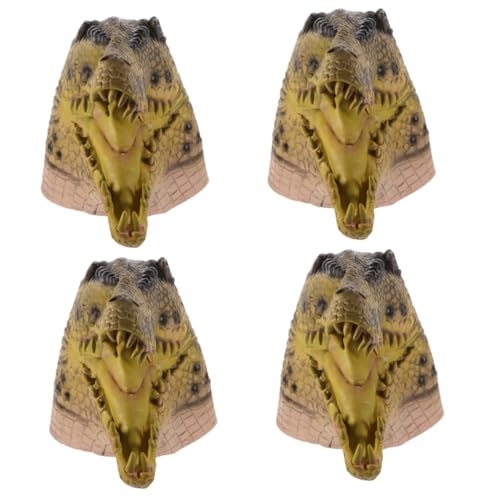 Healeved 4 Stück Krokodil Cosplay Maske Realistische Tiermaske für Halloween Kostümpartys Atmungsaktiv Geeignet für Erwachsene Lustiges Accessoire für Kostümbälle und Feiern von Healeved