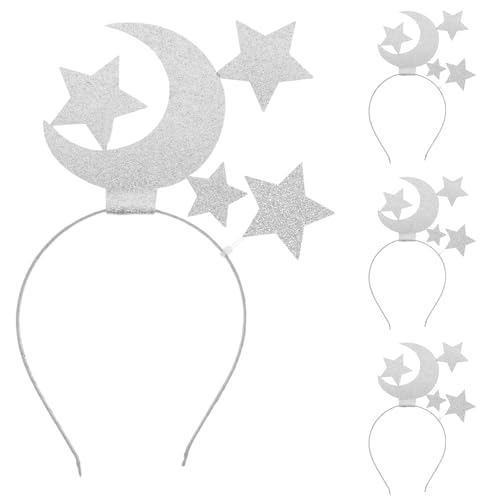 Healeved 4 Stück Mondkrone: Kinderparty-Tanz-Stirnbänder Stern-Mond-Cosplay-Kopfschmuck für Mädchen Geburtstagsfestival-Haarbänder für Karneval von Healeved