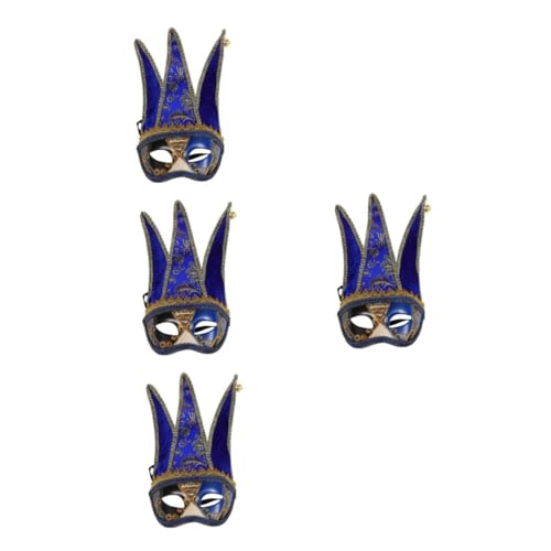 Healeved 4 Stück Party Halbmaske für Karneval Kreative Halloween Maske für Männer und Frauen Wiederverwendbare Maskerade Maske für Kostümparty und Fasching Elegantes Accessoire für von Healeved