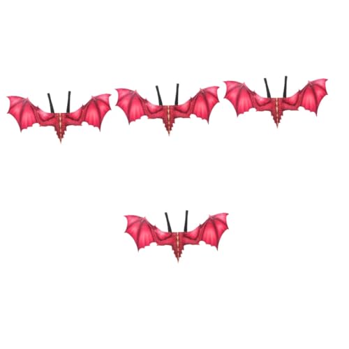 Healeved 4 Stück Roten Drachenflügel Cosplay Kostümzubehör für Erwachsene für Halloween Feiern Kreative Dekoration und Healeved 4 Stück Roten Drachenflügel Cosplay Kostümzubehör für Erwachsene für Halloween Feiern Kreative Dekoration und von Healeved