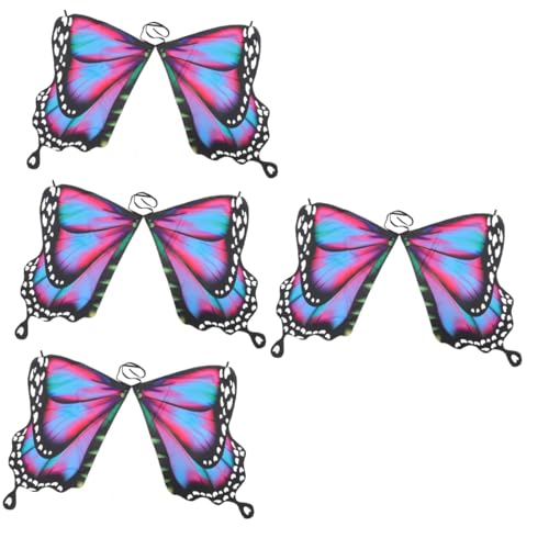 Healeved 4 Stück Schmetterlingsflügel Umhang für Karneval Cosplay und Partys Leicht und Dekorativ Wahl für Mädchen Beeindruckendes Foto Accessoire von Healeved