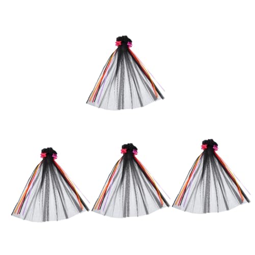 Healeved 4 Stück Schwarzes und Rotes Rosen Stirnband für Halloween Haarschmuck Accessoire für Kostümparty Gothic Look für Cosplay und Festliche Anlässe von Healeved