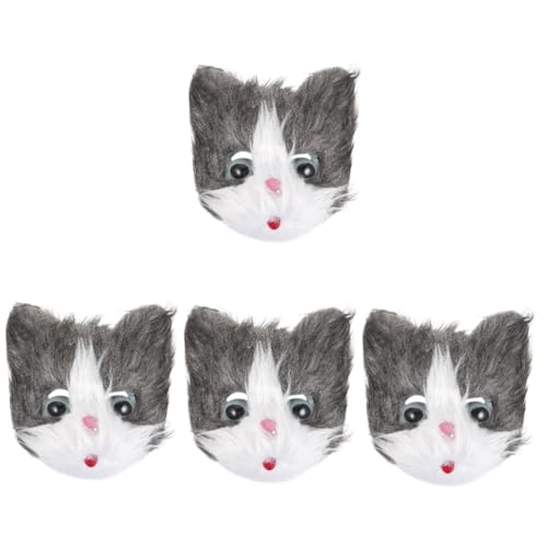 Healeved 4 Stück Süße Katzenmaske für Halloween Realistische Fluffy Cat Cosplay Maske Atmungsaktiv und für Partys und Kostüme Healeved 4 Stück Süße Katzenmaske für Halloween Realistische Fluffy Cat Cosplay Maske Atmungsaktiv und für Partys und Kostüme von Healeved