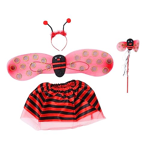Healeved 4 Stück Teiliges Bienenkostüm Set für Leichten Bienenflügeln Rock Haarreif und Fairy Wand für Geburtstagsfeiern Karneval Schulaufführungen und Fantasievolles von Healeved