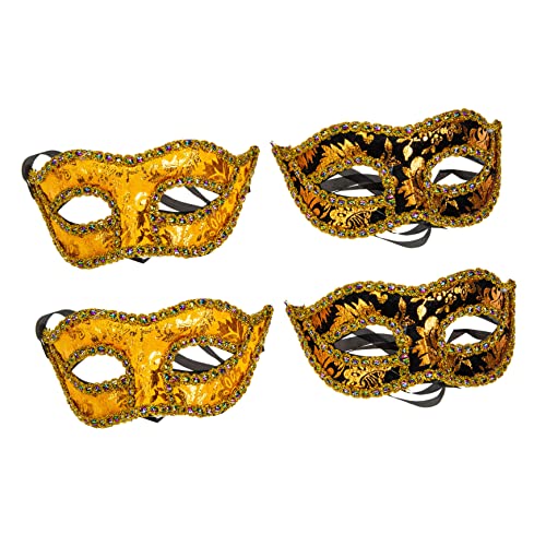 Healeved 4 Stück Teiliges Halbgesichts Masken für Herren Verstellbar mit Rückriemen Dekorative Masquerade Masken für Halloween Fasching Kostümparty für Cosplay und Festliche Anlässe Healeved 4 Stück Teiliges Halbgesichts Masken für Herren Verstellbar mit Rückriemen Dekorative Masquerade Masken für Halloween Fasching Kostümparty für Cosplay und Festliche Anlässe von Healeved