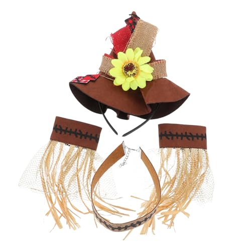 Healeved 4 Stück Teiliges Halloween Cosplay mit Strohhalm Hut Armband und Halskette Leichte Kostüm Accessoires für Karneval und Fasching Dekorative Party Dekoration für Erwachsene für Healeved 4 Stück Teiliges Halloween Cosplay mit Strohhalm Hut Armband und Halskette Leichte Kostüm Accessoires für Karneval und Fasching Dekorative Party Dekoration für Erwachsene für von Healeved