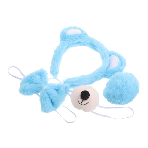 Healeved 4 Stück Teiliges Tierkostüm Set Bär Ohren Haarreif mit und Nase Fliege Weiches Leichtes Cosplay Zubehör für Erwachsene Karnevalskostüm von Healeved