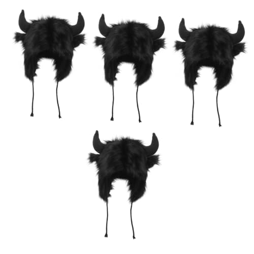 Healeved 4 Stück Tiermütze mit Hörnern Kuscheliges Plüschmaterial für Damen Partys Einzigartiges Accessoire für Halloween Bühnenauftritte Auffälliges Design Bequemer Sitz Healeved 4 Stück Tiermütze mit Hörnern Kuscheliges Plüschmaterial für Damen Partys Einzigartiges Accessoire für Halloween Bühnenauftritte Auffälliges Design Bequemer Sitz von Healeved