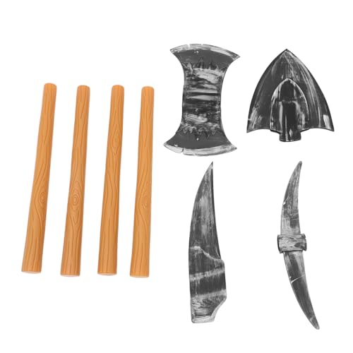 Healeved 4 Stück Zwergen Requisiten Set Spitzhacke Sense Doppelaxt Schaufel Kindersicher Realistisches Kostüm Zubehör Für Halloween Cosplay Bühne Party von Healeved