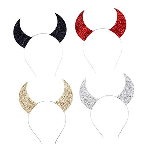 Healeved 4Stücke Teiliges Halloween Teufelshorn Haarband Cosplay Kopfschmuck für Damen Herren und Halloween Karneval Kostümpartys Healeved 4Stücke Teiliges Halloween Teufelshorn Haarband Cosplay Kopfschmuck für Damen Herren und Halloween Karneval Kostümpartys von Healeved