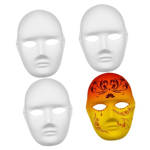 Healeved 4Stücke Weiße Masken Bemalen DIY Pappmaché Masken Für Halloween Kreative Bastelmaske Für Kostümpartys Unbemalte Maske Für Vielseitige Gestaltungsmöglichkeiten Healeved 4Stücke Weiße Masken Bemalen DIY Pappmaché Masken Für Halloween Kreative Bastelmaske Für Kostümpartys Unbemalte Maske Für Vielseitige Gestaltungsmöglichkeiten von Healeved