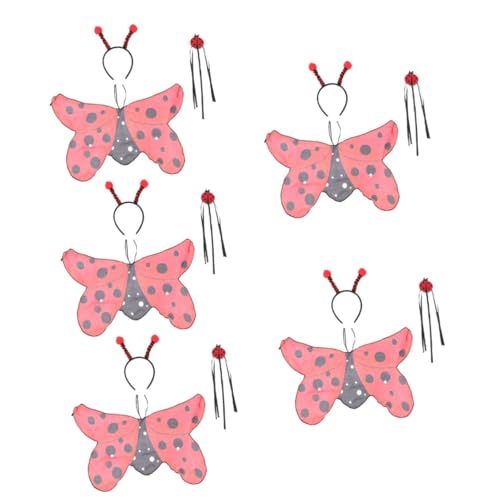 Healeved 5 Sätze Haarreif Umhang Zauberstab für Halloween und Kostümpartys für Ladybug Themen und Verkleidungen von Healeved
