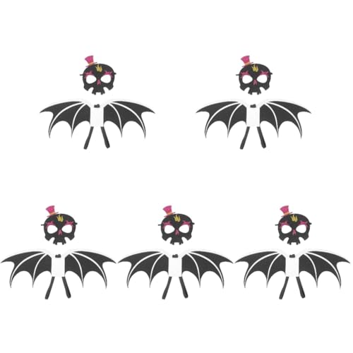 Healeved 5 Sätze Halloween Teufelsflügel und Maske Set Cosplay Requisiten für Jahre Schwarzem Vliesstoff Halloween Dekoration und Kostümzubehör von Healeved