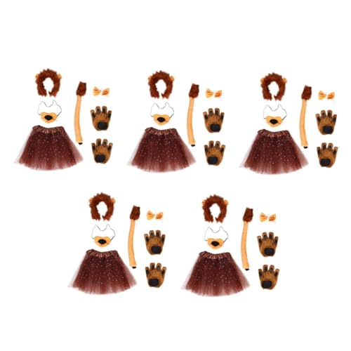 Healeved 5 Sätze Kostümset Löwe für Halloween und Cosplay Teiliges Set mit Stirnband und Accessoires für Tierkostümpartys Vielseitig Einsetzbar für Feste und Aufführungen Healeved 5 Sätze Kostümset Löwe für Halloween und Cosplay Teiliges Set mit Stirnband und Accessoires für Tierkostümpartys Vielseitig Einsetzbar für Feste und Aufführungen von Healeved