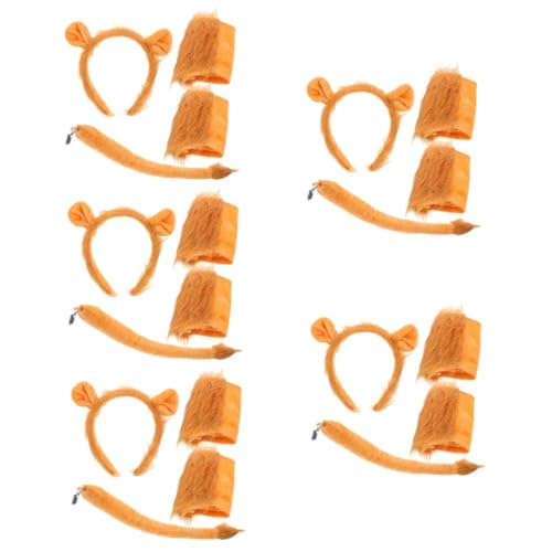 Healeved 5 Sätze Löwenkostüm Set mit Stirnband und Handschuhen Tierische Requisiten für Karneval Halloween und Cosplay für Erwachsene Healeved 5 Sätze Löwenkostüm Set mit Stirnband und Handschuhen Tierische Requisiten für Karneval Halloween und Cosplay für Erwachsene von Healeved