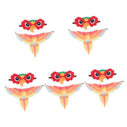 Healeved 5 Sätze Papageienflügel Kostümset für Vogeldress Up mit Maske für Halloween Geburtstagsfeiern und Themenpartys Wiederverwendbare Kostümaccessoires für Kreatives Healeved 5 Sätze Papageienflügel Kostümset für Vogeldress Up mit Maske für Halloween Geburtstagsfeiern und Themenpartys Wiederverwendbare Kostümaccessoires für Kreatives von Healeved